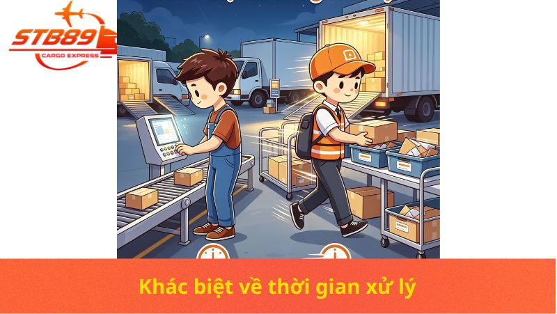 Khác biệt về thời gian xử lý